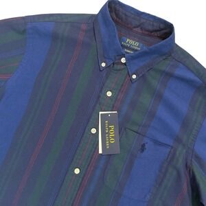 Polo Ralph Lauren NWT Mens Button Down Shirt Multicolored‎ Stripe Pocket Size L